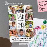 Father's Day Photo Collage Personalized Magnet<br><div class="desc">Father's Day keepsake photo magnet featuring an easy-to-upload photo collage template with 10 pictures, a modern typography title design that says DAD, YOU ARE SIMPLY THE BEST and personalized with your custom text below (the sample shows HAPPY FATHER'S DAY and names). ASSISTANCE: For help with design modification or personalization, color...</div>