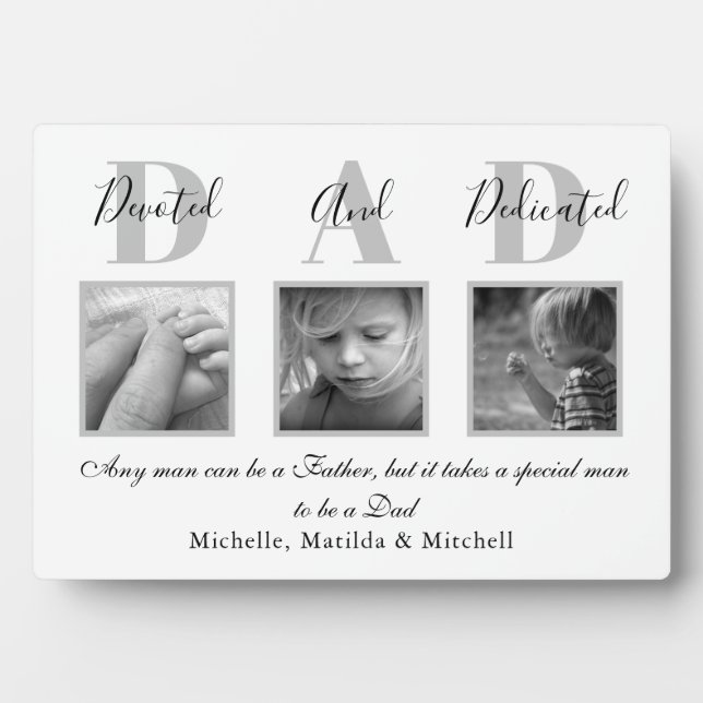 Father's Day photo collage Plaque (Front)