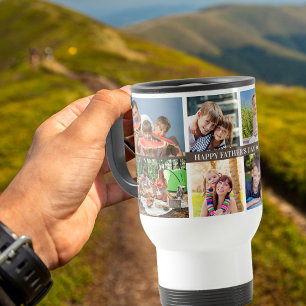  Father's Day Photo Collage with 8 Photos and Year Travel Mug