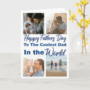 Father's Day Photo Coolest Dad Typography Card