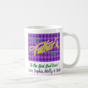 Father's Day Photo Dad Best Ever Plaid Coffee Mug