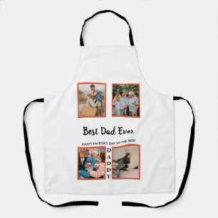 Father's day photo display collage for dad apron