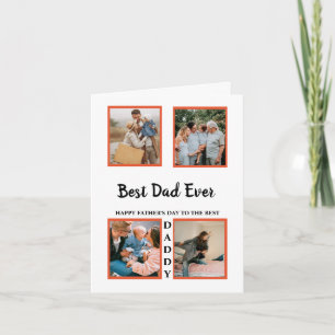 Father's day photo display collage for dad card