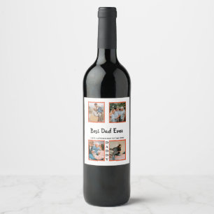 Father's day photo display collage for dad wine label