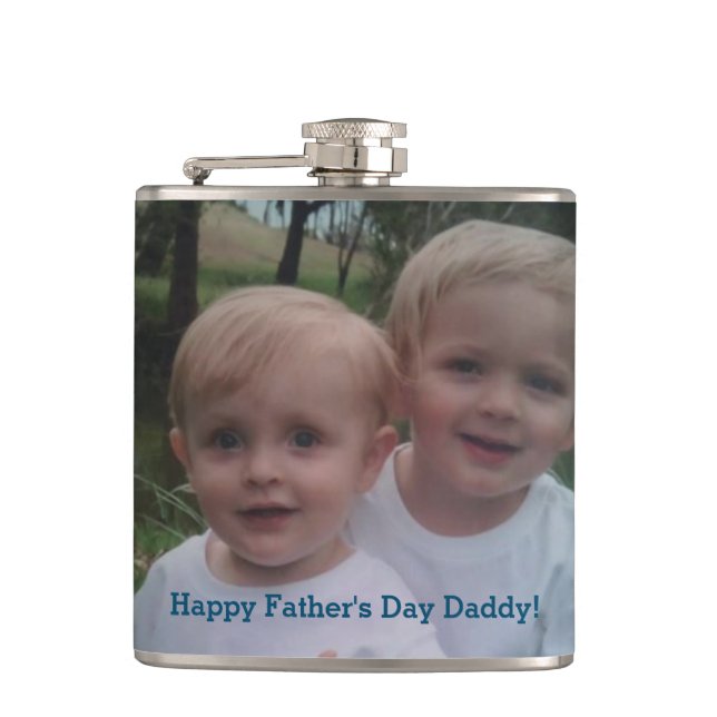 Father's Day Photo Gift Drinking Flask (Front)