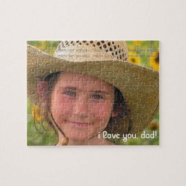 Fathers Day Photo Love You Dad Personalised Jigsaw Puzzle (Horizontal)