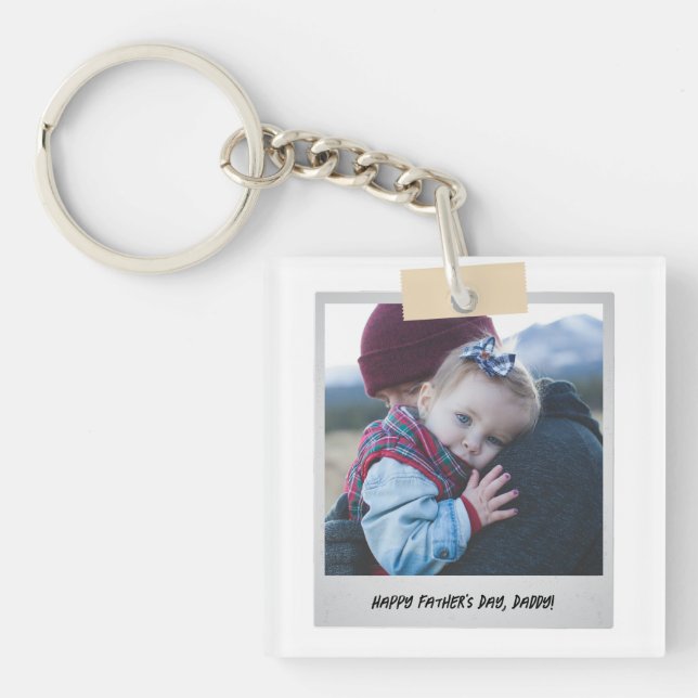 Father's Day Photo New Dad Cool Daddy Key Ring (Front)