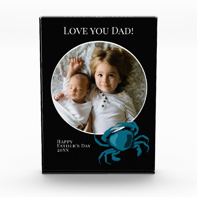 Fathers Day Photo with Blue Crab Block (Front)