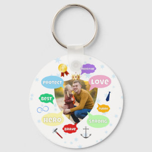 Fathers Day Photo Word Clouds Best Dad Father Key Ring
