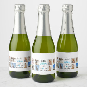 Father's Day Photos Sparkling Wine Bottle Labels 