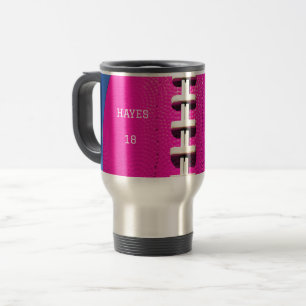 Father's Day Pink College Alumni  Football  Travel Mug