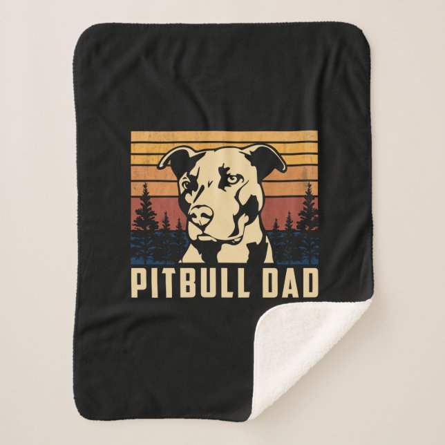Father's Day Pitbull Dad Sherpa Blanket (Front)