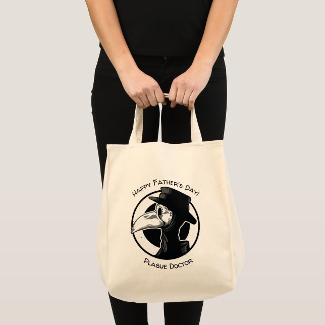 Father's Day Plague Doctor Bird Mask B/W Steampunk Tote Bag (Front (Product))