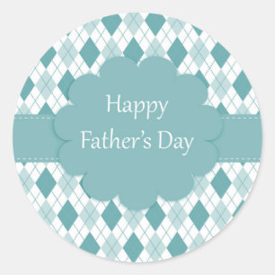 Fathers Day plaid Classic Round Sticker