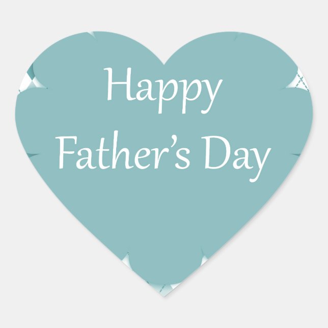 Fathers Day plaid Heart Sticker (Front)