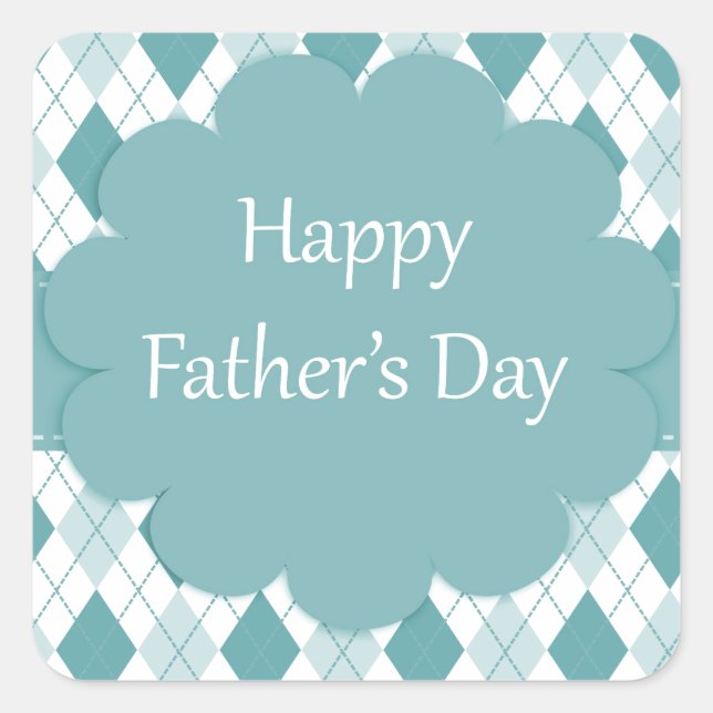Fathers Day plaid Square Sticker (Front)
