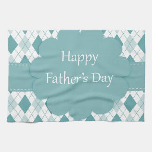 Fathers Day plaid Tea Towel