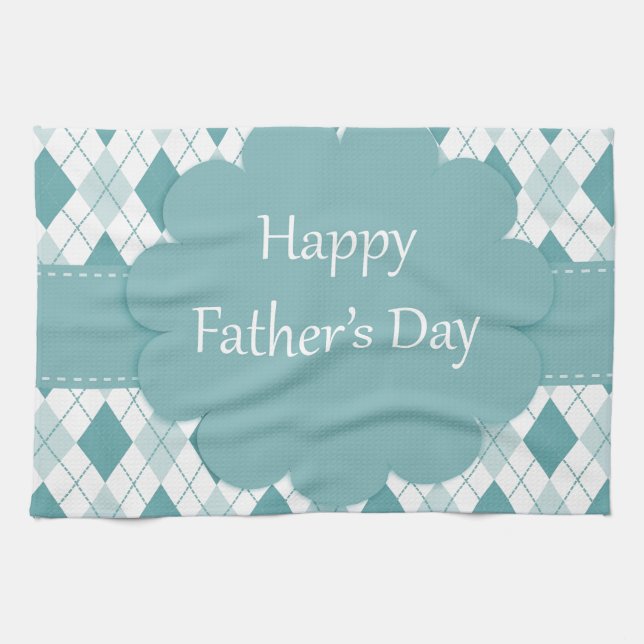 Fathers Day plaid Tea Towel (Horizontal)