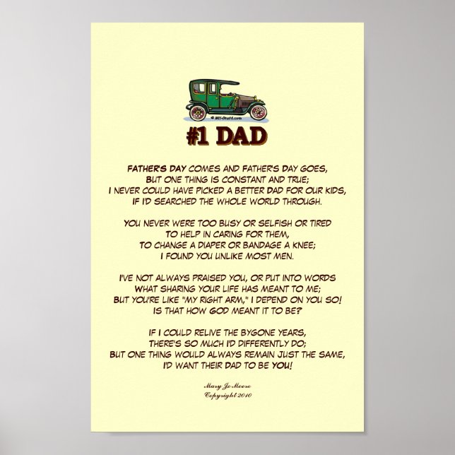 Father's Day Poem from Wife Poster (Front)