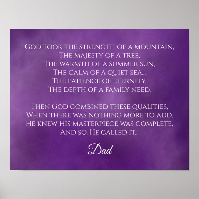 Father's Day Poem Gift for Dad Poster (Front)