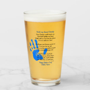 Fathers Day POEM Gift For Daddy From Toddler Named Glass
