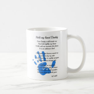 Fathers Day Poem - Hold My Hand Handprint Dad Gift Coffee Mug