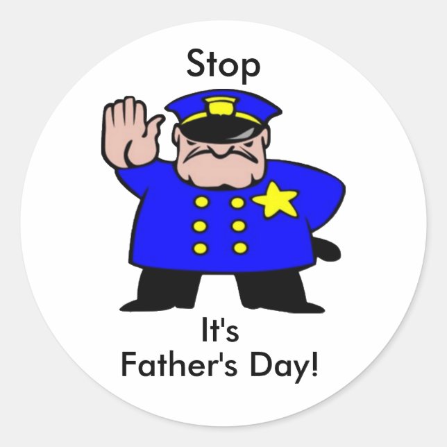 Father's Day Policeman Sticker (Front)