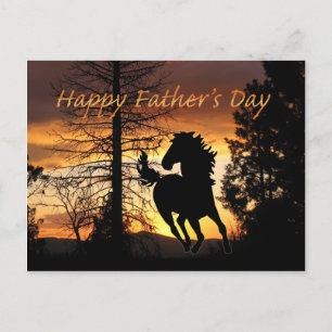 Father's Day Postcard Wild Horse Sunset Card