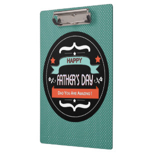 Father's Day Poster with Polka Dots & Black Label Clipboard