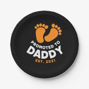 Father's Day Promoted To Daddy 2021 Paper Plate