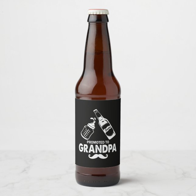 Father's Day Promoted To Grandpa Beer Bottle Label (Front)