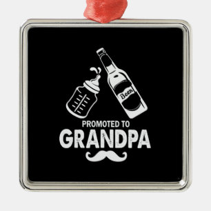 Father's Day Promoted To Grandpa Metal Tree Decoration