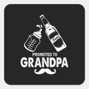 Father's Day Promoted To Grandpa Square Sticker