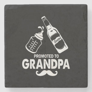 Father's Day Promoted To Grandpa Stone Coaster