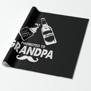 Father's Day Promoted To Grandpa Wrapping Paper