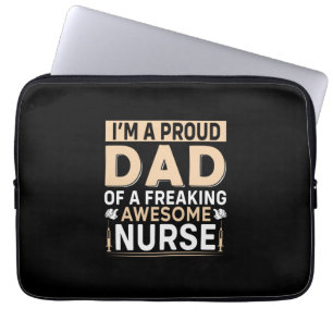 Father's Day Proud Dad Of A Nurse Laptop Sleeve