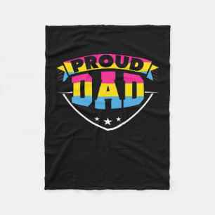 Father's Day Proud Dad Pansexual Daughter Fleece Blanket