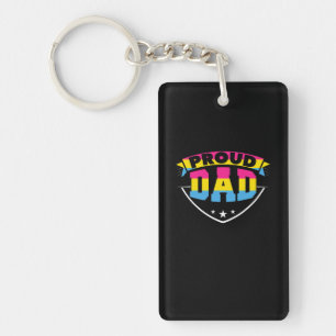 Father's Day Proud Dad Pansexual Daughter Key Ring