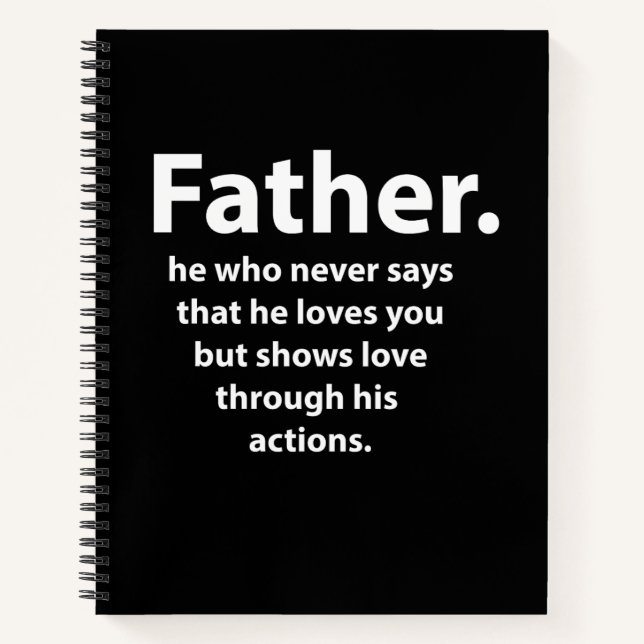 Fathers Day Quote Typography Happy Fathers Day  Notebook (Front)
