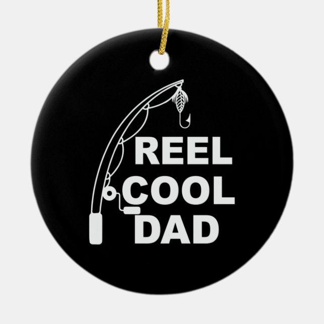 Father's Day Reel Cool Dad Ceramic Tree Decoration (Front)