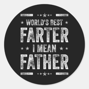 Father's Day Retro Dad World's Best Farter I Mean Classic Round Sticker