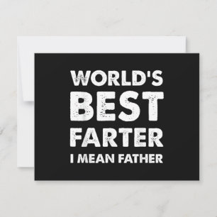 Father's Day Retro Dad World's Best Farter I Mean Invitation