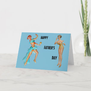 Father's Day Retro Pin-up Girls Card