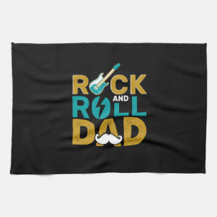 Father's Day Rock And Roll Dad Tea Towel
