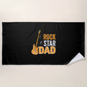 Father's Day Rock Star Dad Beach Towel
