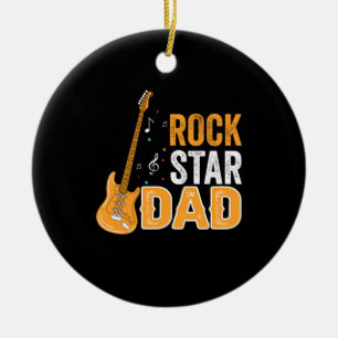 Father's Day Rock Star Dad Ceramic Tree Decoration