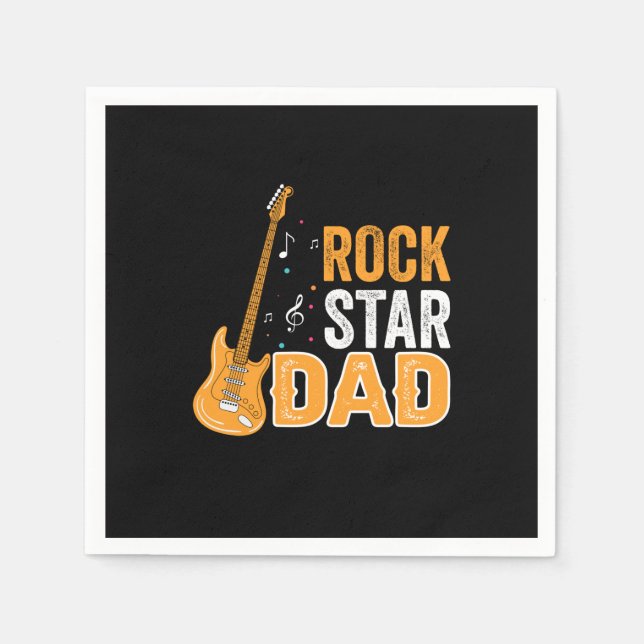 Father's Day Rock Star Dad Napkin (Front)