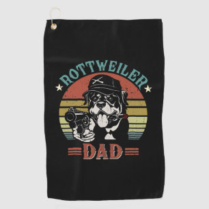 Father's Day   Rottweiler Dog Dad Golf Towel