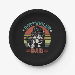 Father's Day Rottweiler Dog Dad Paper Plate