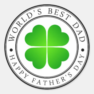 Father's day rubber stamp classic round sticker